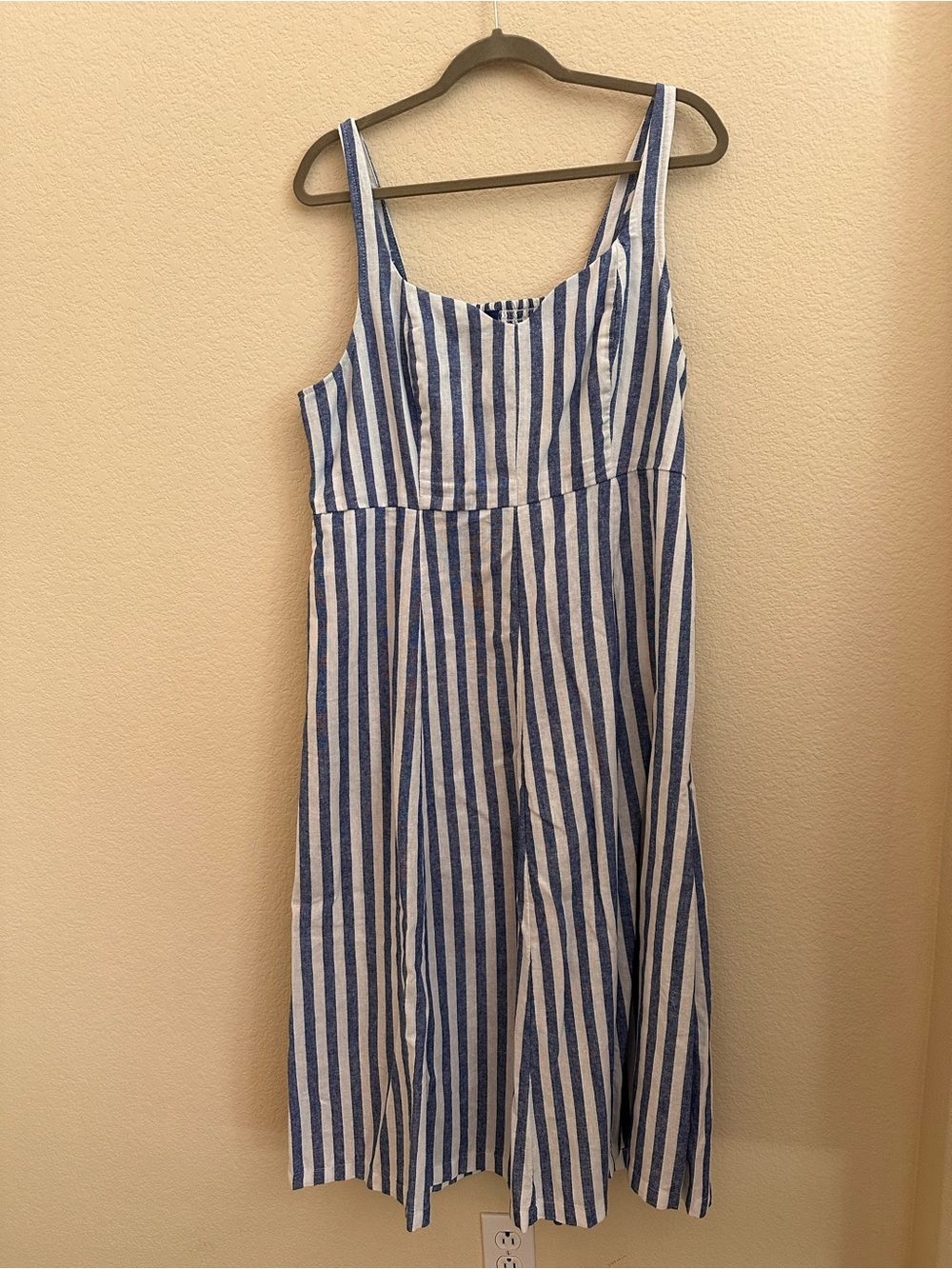 Old Navy Blue and White Vertical Stripe Sundress.